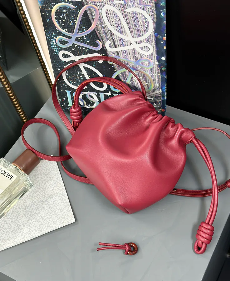 Flamenco Purse Yu Fu Bag Series, Deep Brick Red