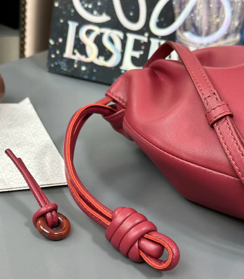 Flamenco Purse Yu Fu Bag Series, Deep Brick Red