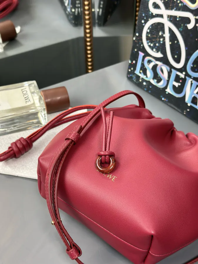 Flamenco Purse Yu Fu Bag Series, Deep Brick Red