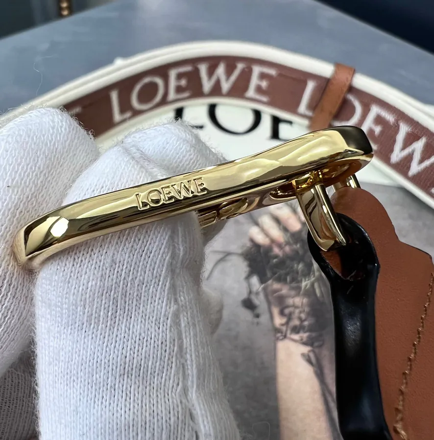 Anagram Embroidered Shoulder Bag in Taupe