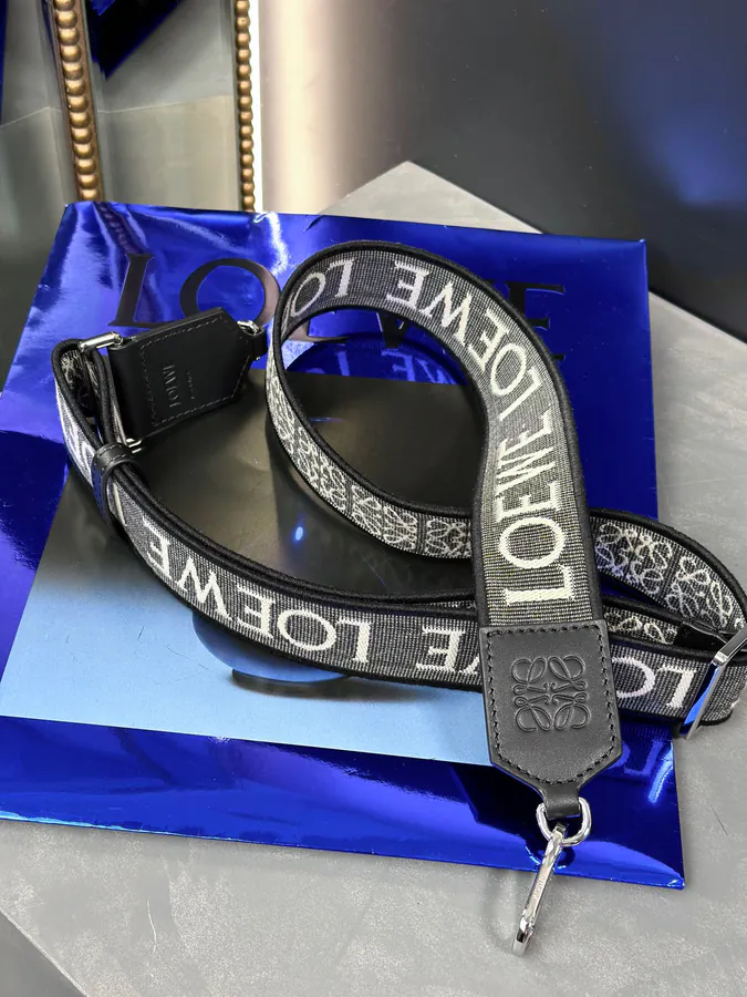 Anagram Embroidered Shoulder Bag with Black Silver Clasp