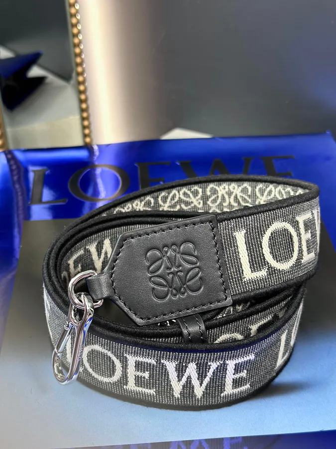 Anagram Embroidered Shoulder Bag with Black Silver Clasp