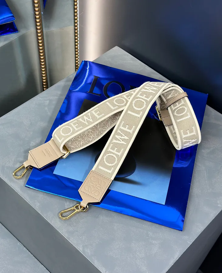 Anagram Embroidered Shoulder Bag in Sand