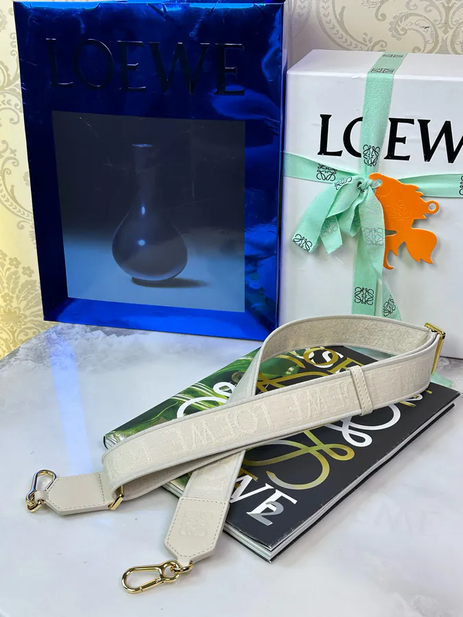 Anagram Embroidered Shoulder Bag in Ivory