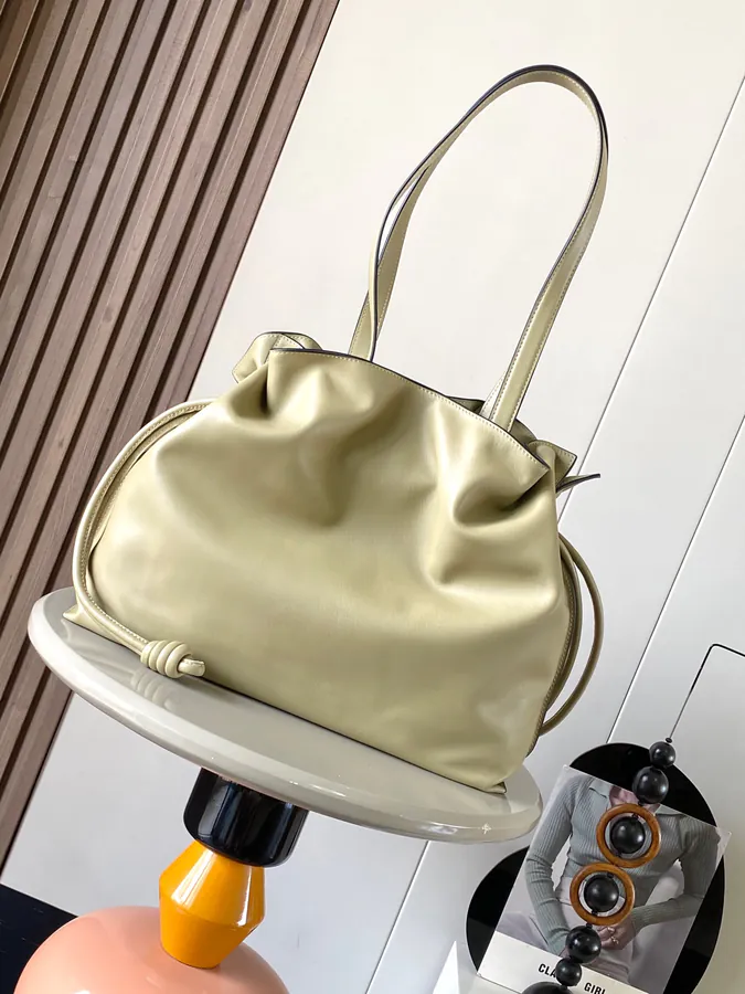 Flamenco Large Bucket Bag with Gold Logo
