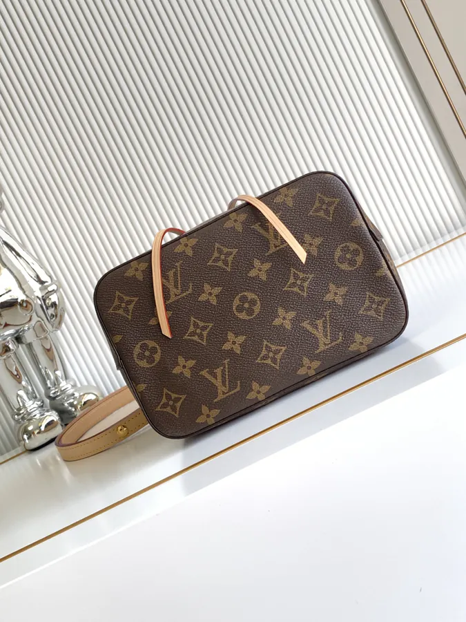 NÉONOÉ Mini Bucket Bag Classic Monogram Canvas with Grained Calfskin Trim
