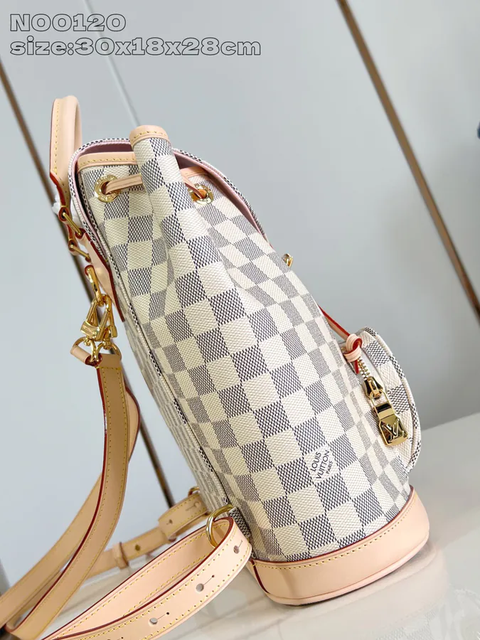 Montsouris Mini Backpack with Damier Azur Pattern