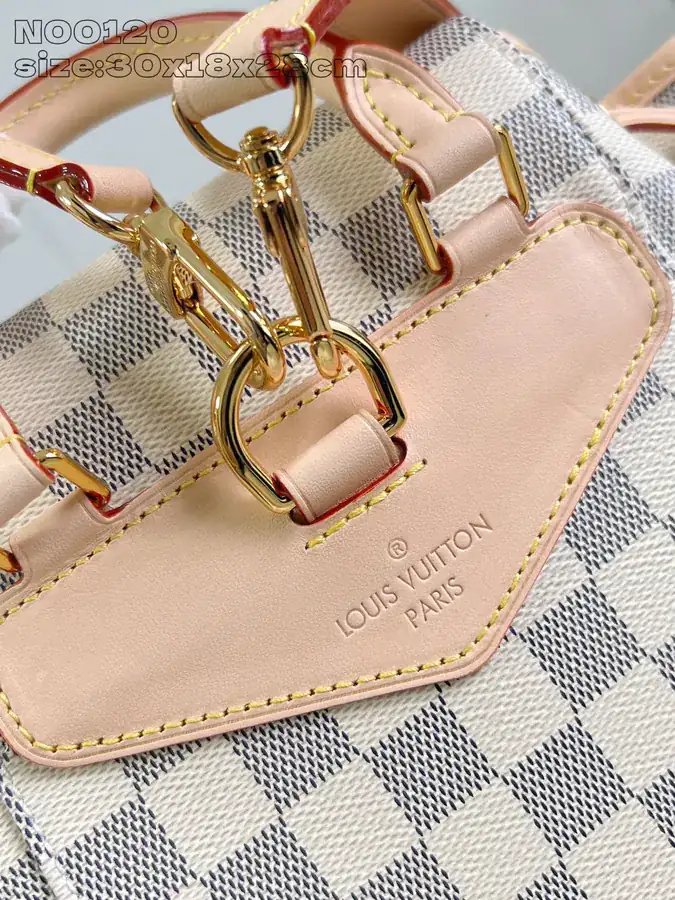 Montsouris Mini Backpack with Damier Azur Pattern
