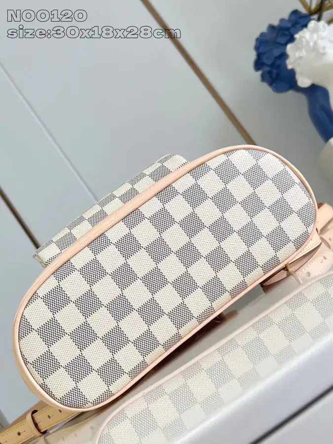 Montsouris Mini Backpack with Damier Azur Pattern