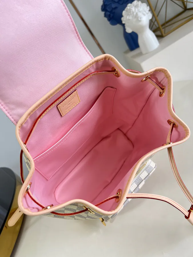 Montsouris Mini Backpack with Damier Azur Pattern