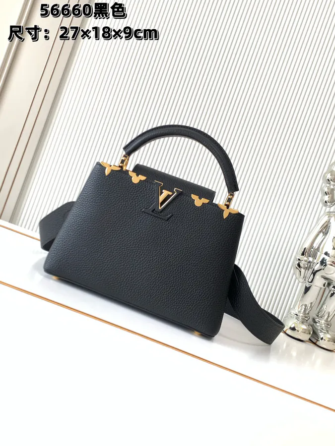 CAPUCINES Mini Handbag Elegant Luxury with Grained Calfskin