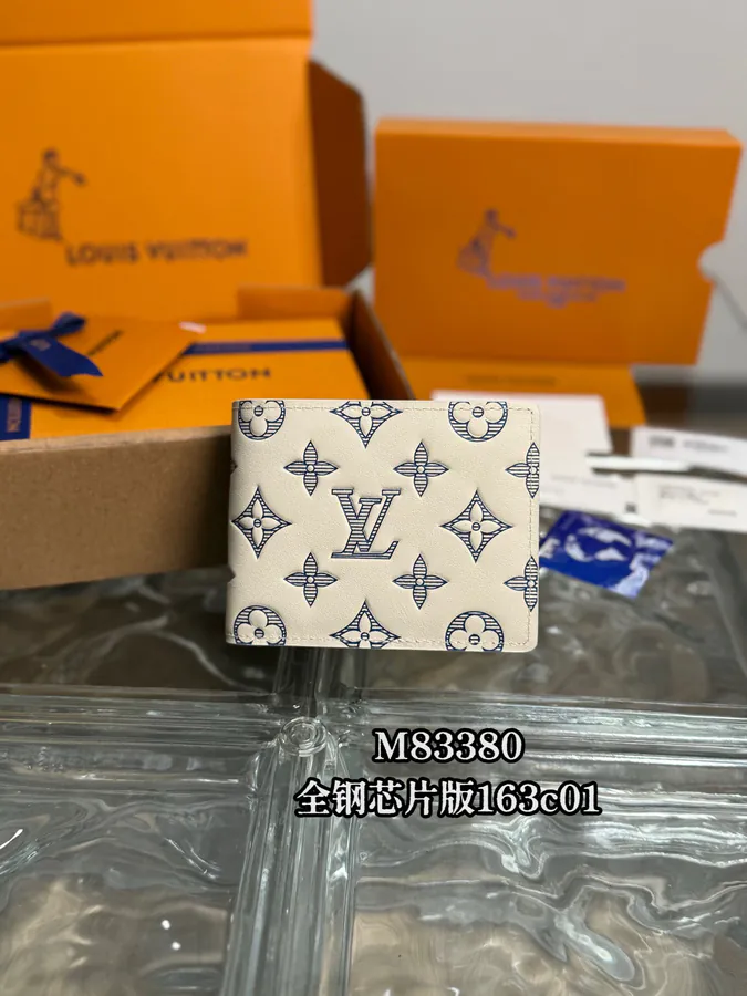 Georges Vuitton Monogram Wallet in Grained Calfskin