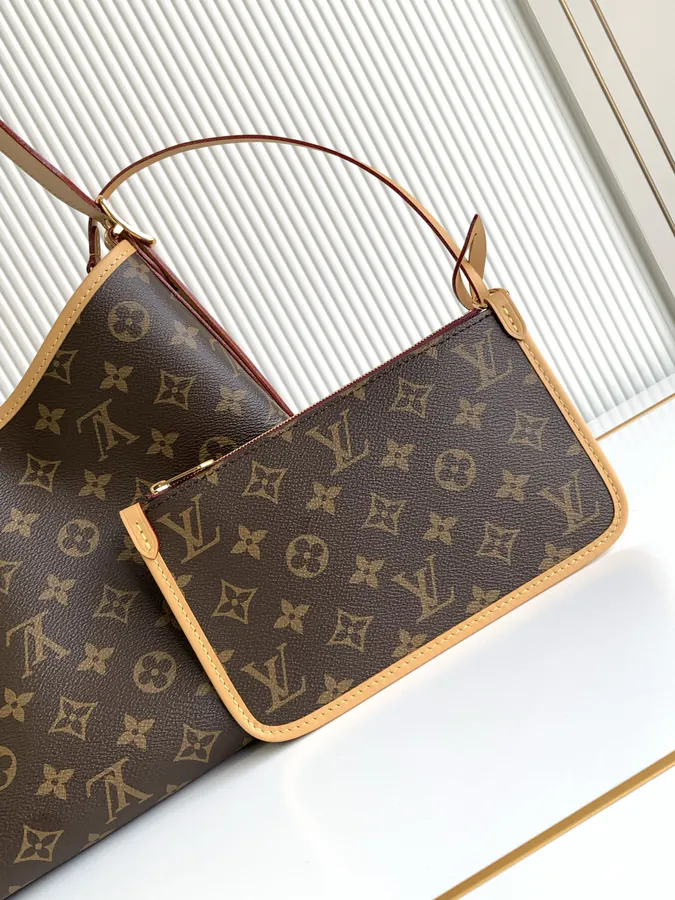 CarryAll Small Handbag with Monogram Canvas and Leather Trim