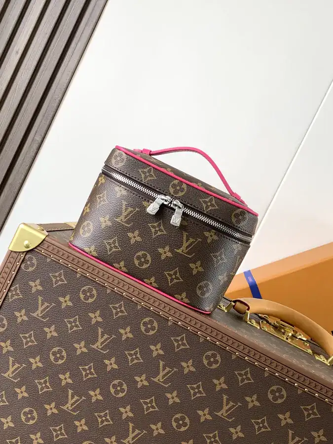 Nice Mini Bag Monogram Macassar Canvas with Leather Trim