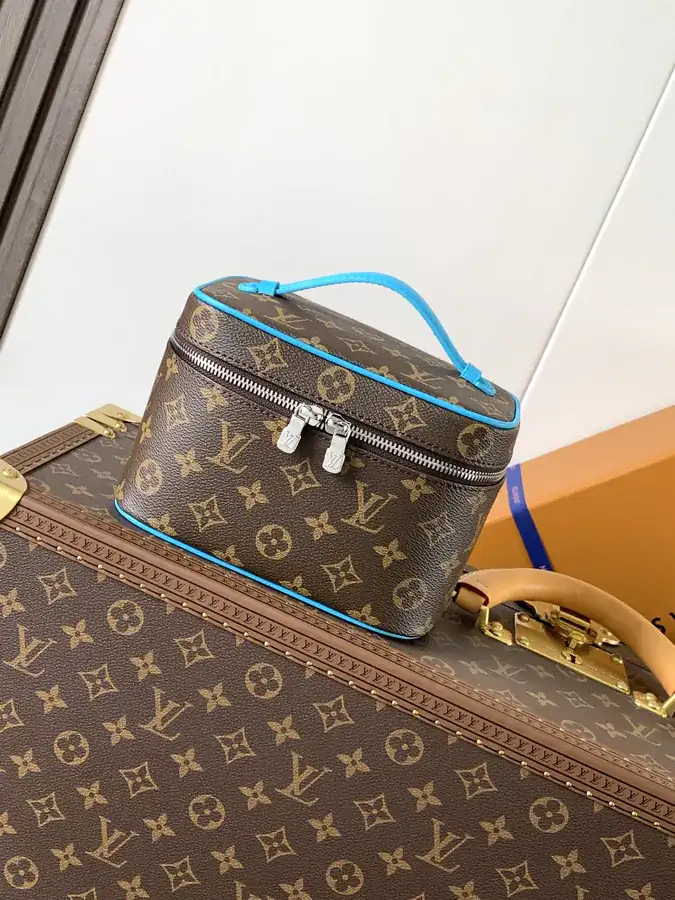 Nice Mini Bag Monogram Macassar Canvas with Leather Trim