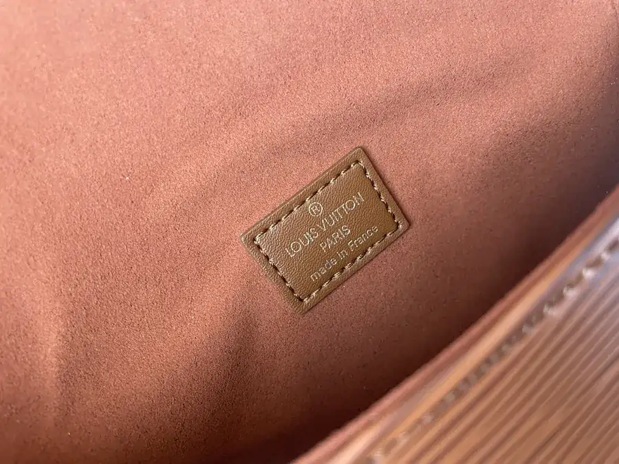 SAUMUR BB Handbag in Coffee Epi Leather LV Circle Logo Detachable Handles and Straps