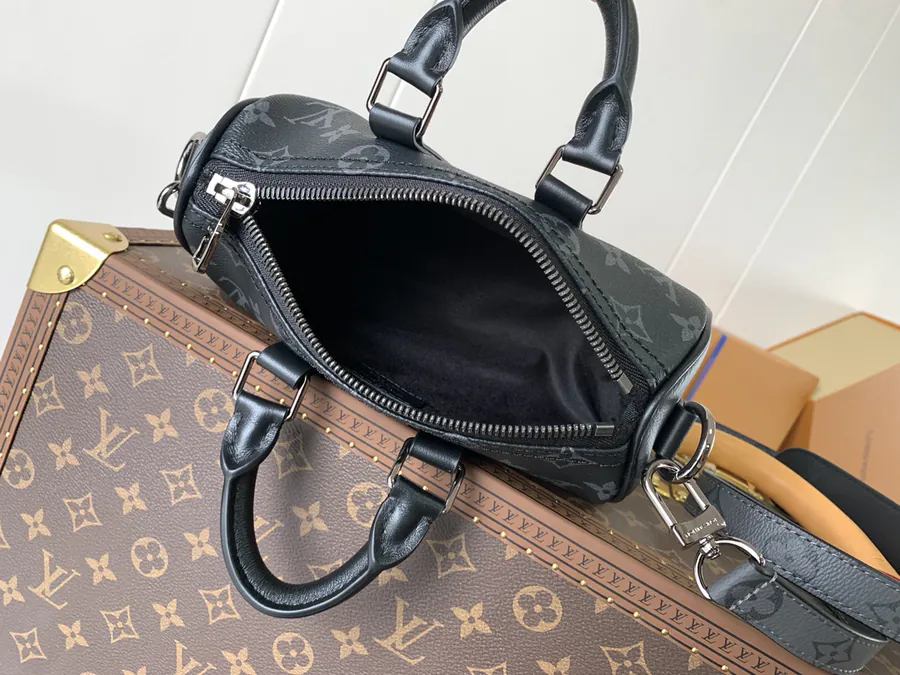 Aerogram Keepall XS in Black Flower Leather