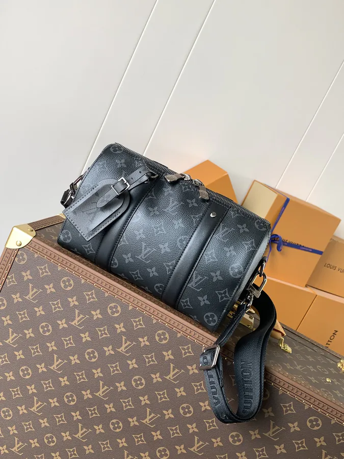 Keepal Travel Bag Monogram Eclipse Canvas with Detachable Strap