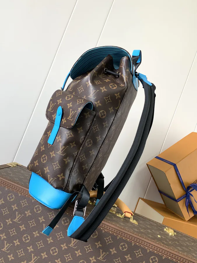 Christopher Large Backpack with Monogram Canvas and Crocodile Leather