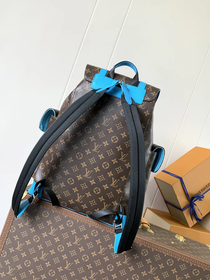 Christopher Large Backpack with Monogram Canvas and Crocodile Leather