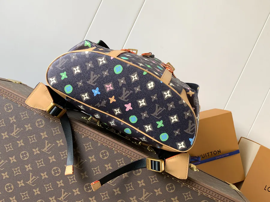 Christopher Large Backpack with Monogram Canvas and Crocodile Leather