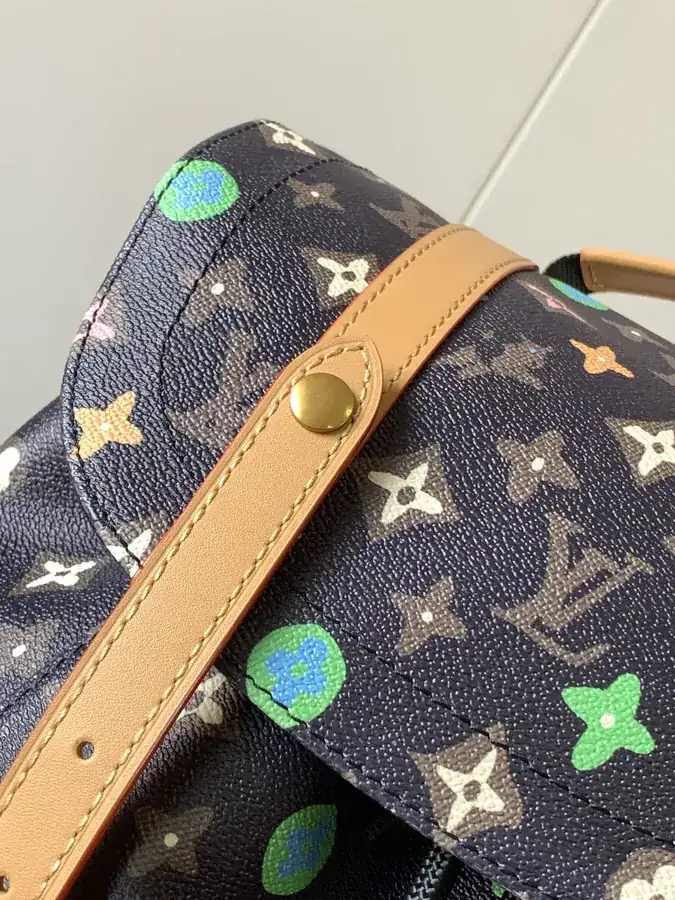 Christopher Large Backpack with Monogram Canvas and Crocodile Leather