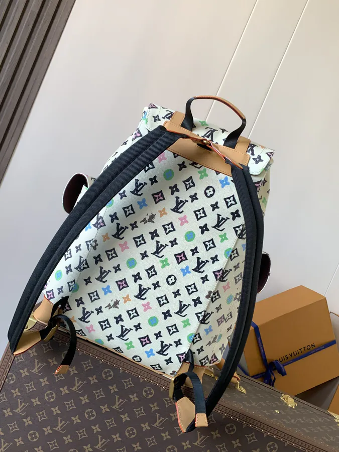 Christopher Large Backpack with Monogram Canvas and Crocodile Leather