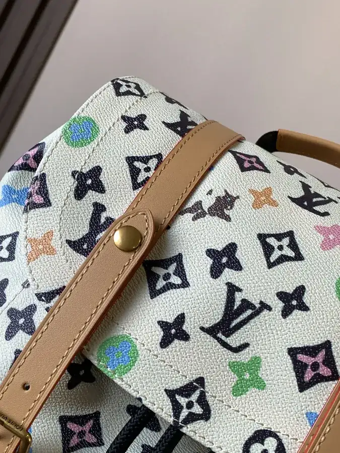 Christopher Large Backpack with Monogram Canvas and Crocodile Leather