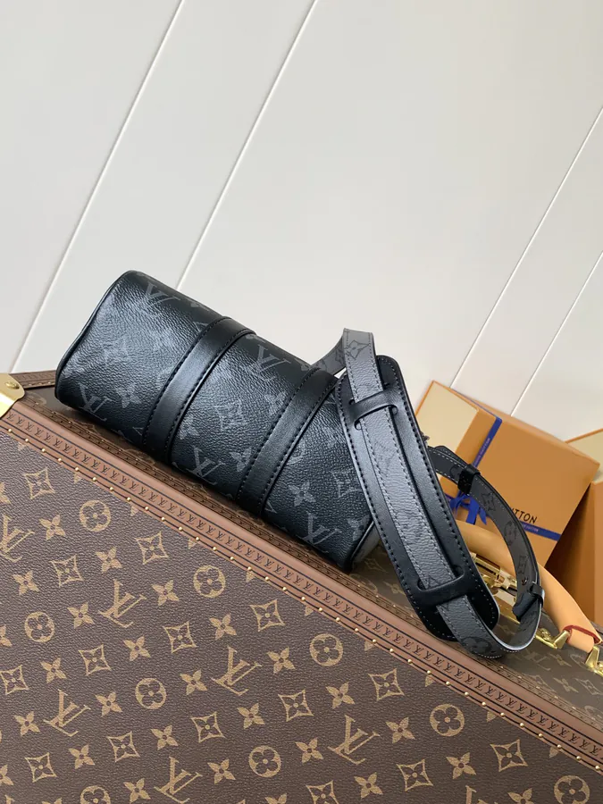 Aerogram Keepall XS in Black Flower Leather