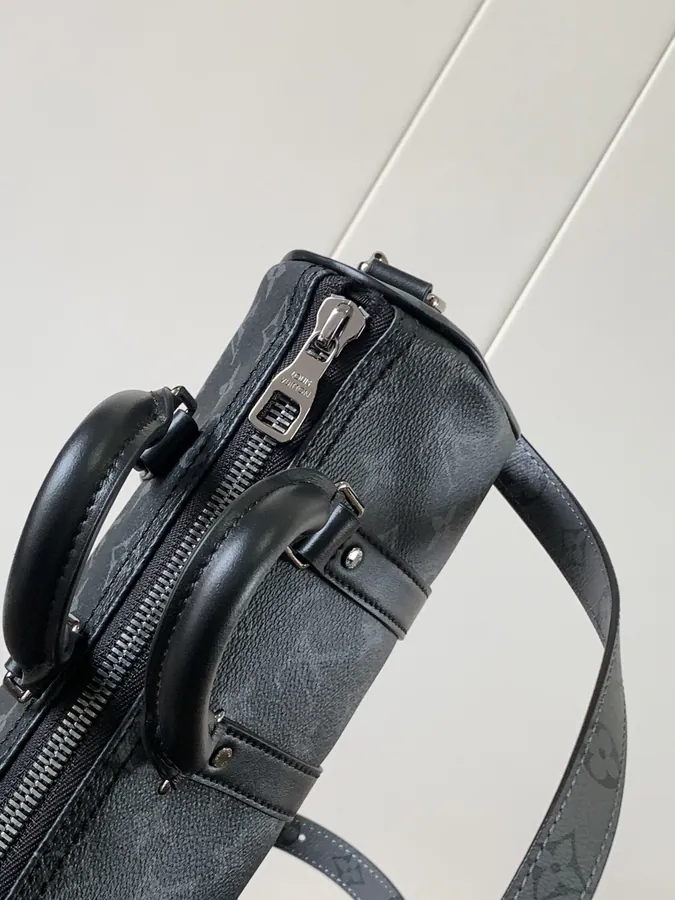 Aerogram Keepall XS in Black Flower Leather