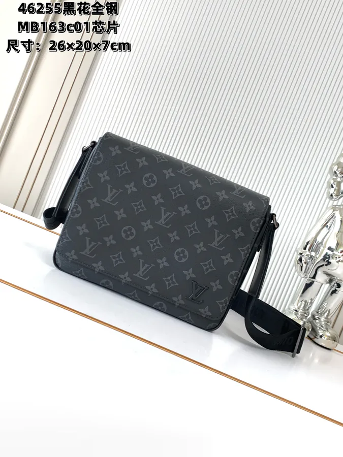 District Mini Messenger Bag Premium Black Flower