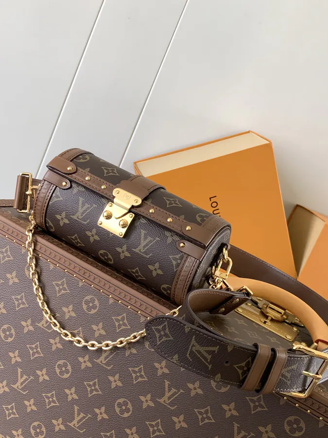 Papillon Trunk Bucket Bag with Lock and Chain