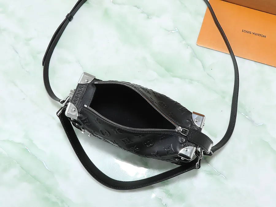 Nicolas Ghesquière Side Trunk Handbag in Black Full Leather