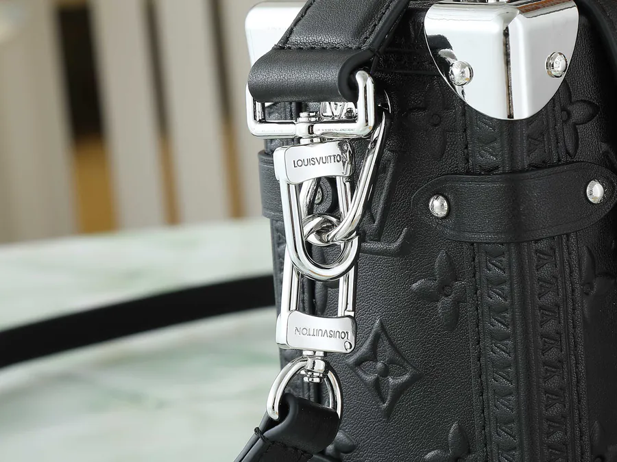 Nicolas Ghesquière Side Trunk Handbag in Black Full Leather