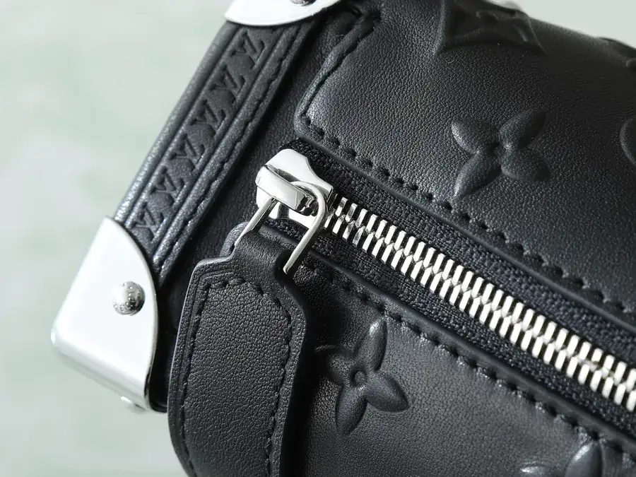 Nicolas Ghesquière Side Trunk Handbag in Black Full Leather
