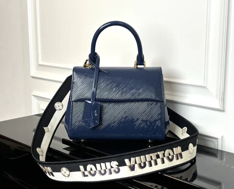 Mini Grained Calfskin Clutch with Detachable Monogram Shoulder Strap