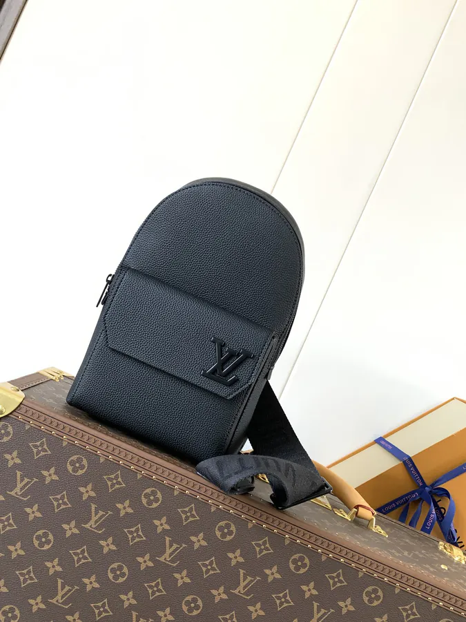 Pilot Crossbody Bag Blue, Black, Semi Handmade