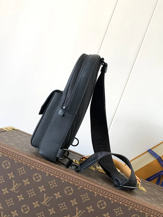 Pilot Crossbody Bag Blue, Black, Semi Handmade