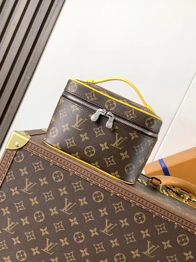 Nice Mini Bag Monogram Macassar Canvas with Leather Trim
