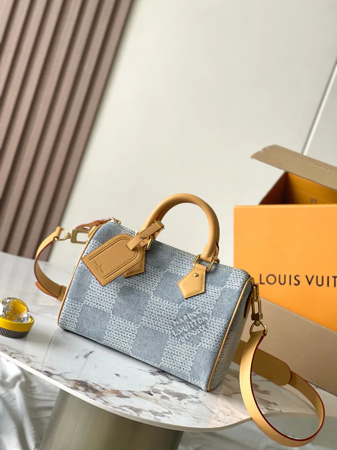 Pharrell Williams Speedy 25Bandouliere Handbag with Damier Denim 3D Canvas