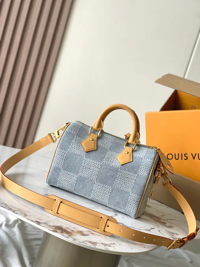 Pharrell Williams Speedy 25Bandouliere Handbag with Damier Denim 3D Canvas