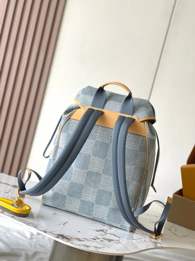 Montsouris Double Shoulder Bag with Monogram Print