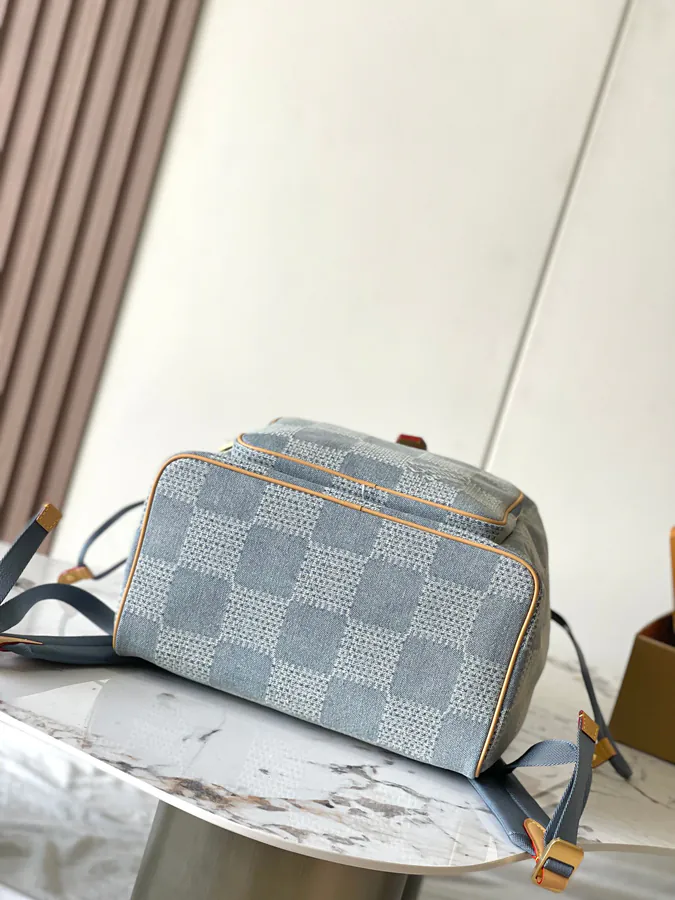 Montsouris Double Shoulder Bag with Monogram Print