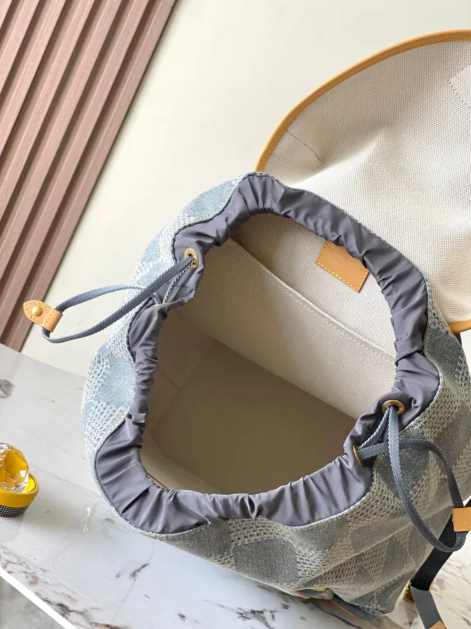 Montsouris Double Shoulder Bag with Monogram Print