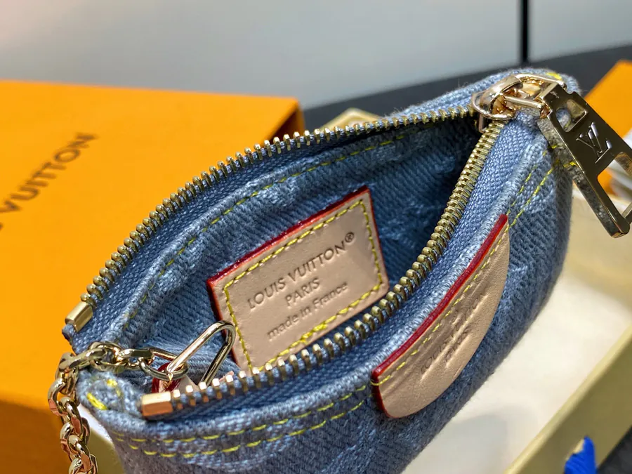 Denim Key Wallet in Gray by Monogram
