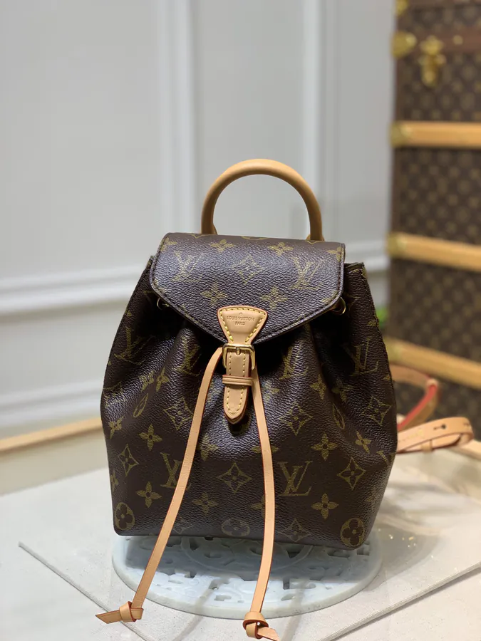 Montsouris BB Mini Backpack Classic Monogram Canvas and Grained Calfskin