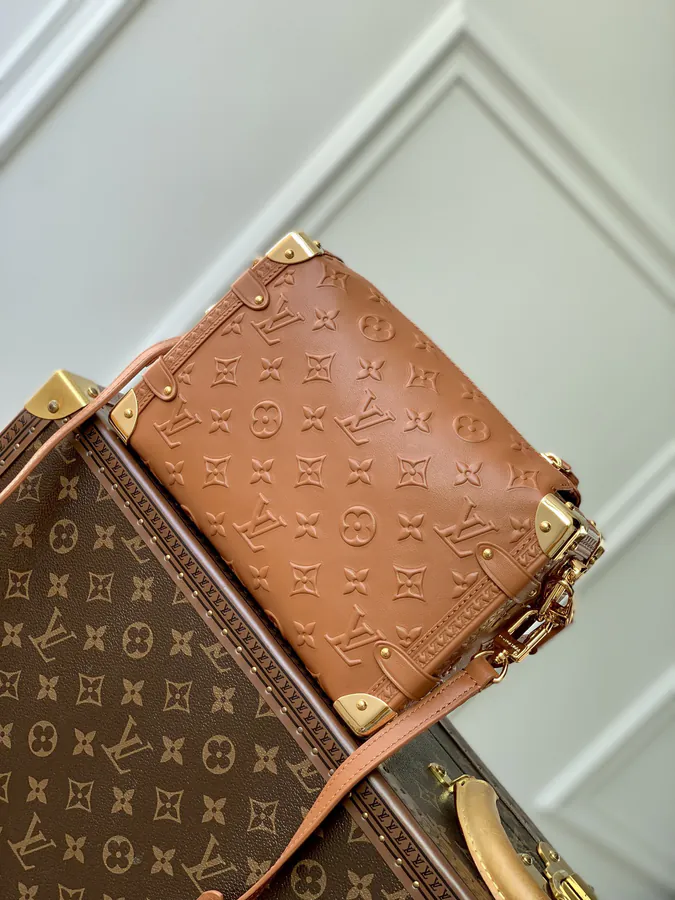 Nicolas Ghesquière Side Trunk Handbag in Full Leather Brown