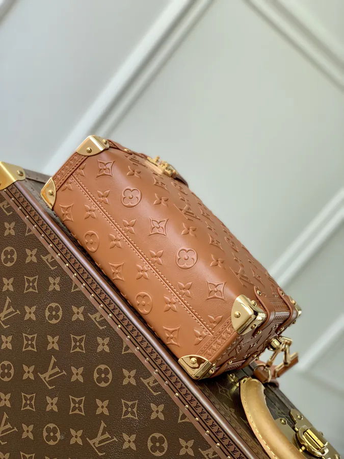 Nicolas Ghesquière Side Trunk Handbag in Full Leather Brown