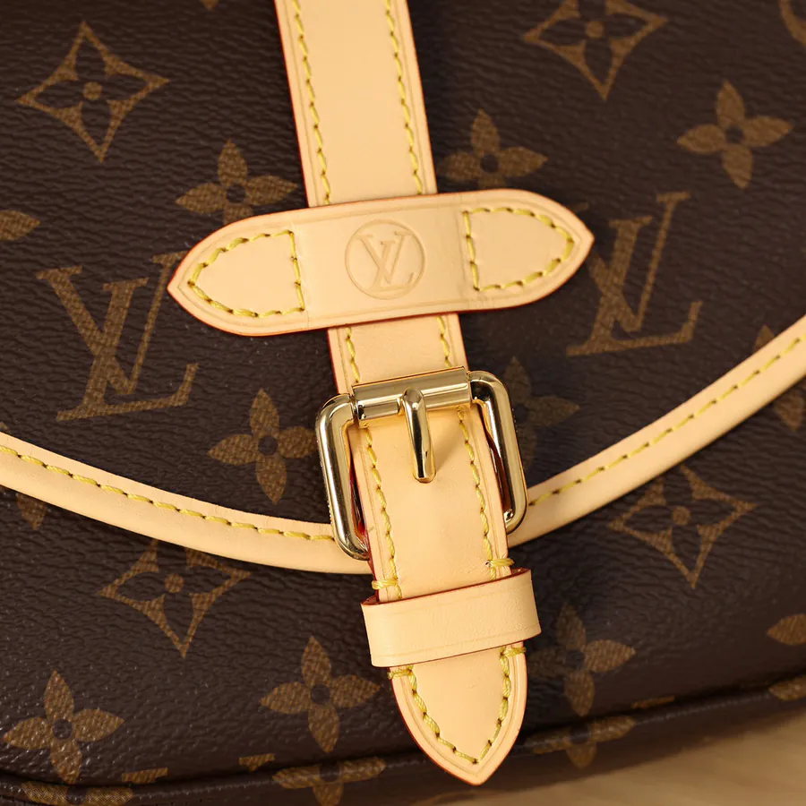 Saumur BB Handbag Monogram Canvas, Leather Trim, Contemporary Design