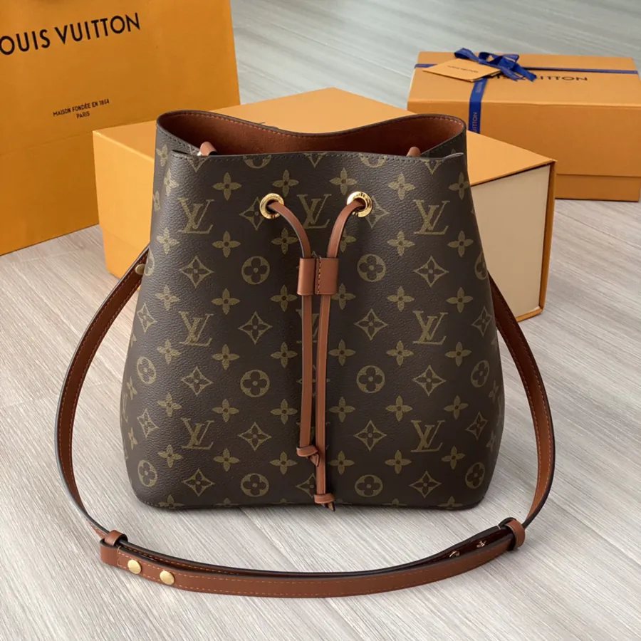 Brown Caramel Bucket NÉONOÉ Medium Tote